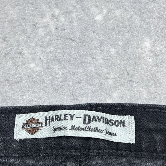 Harley Davidson Jeans Womens Size 4P Black Straight Leg Dark Wash Denim - Picture 11 of 13